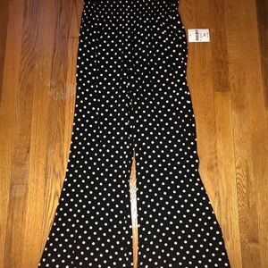 black and white poka dot pants